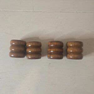 Wooden Napkin Rings Vintage Set of 4